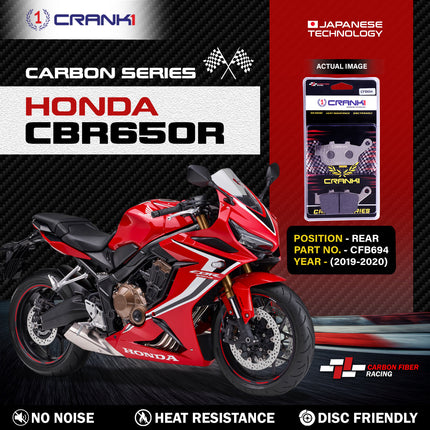 CRANK1 Brake Pads for Honda CBR650R — Ceramic & Sintered, Front & Rear