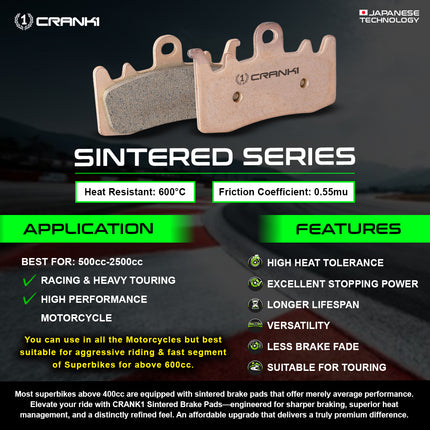 Sintered Brake Pads For Harley Davidson Pan America (2021 Onwards) - Front - CB036 - 2 Sets - CRANK1
