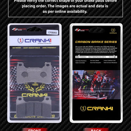 CRANK1 Brake Pads for Honda CBR 1000 RR Fireblade — Sintered, Front & Rear