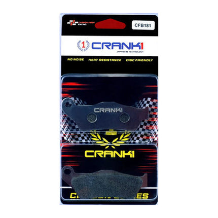 CRANK1 CFB181 carbon brake pads for Royal Enfield Super Meteor 650, rear, in retail packaging