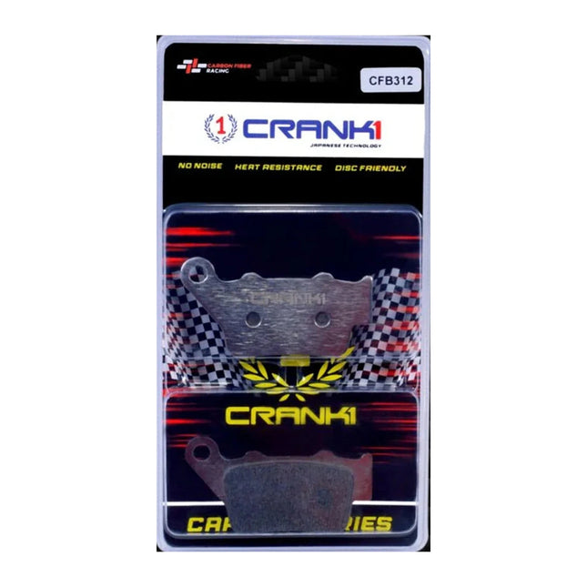 CRANK1 Carbon Brake Pads for Royal Enfield Meteor 350, CRANK1 CFB312 in retail packaging