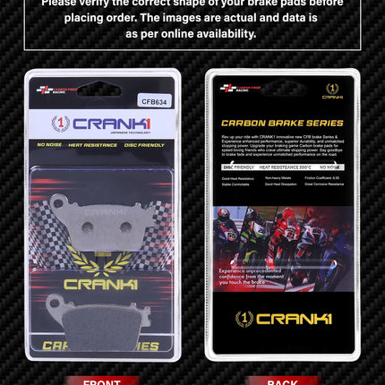 CRANK1 Brake Pads for Honda CBR1000RR-R Fireblade SP — Sintered, Front & Rear