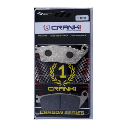 CRANK1 Brake Pads for Triumph Bonneville A3 Air Cooled, Sintered, Front & Rear, CRANK1 CFB691 in retail packaging
