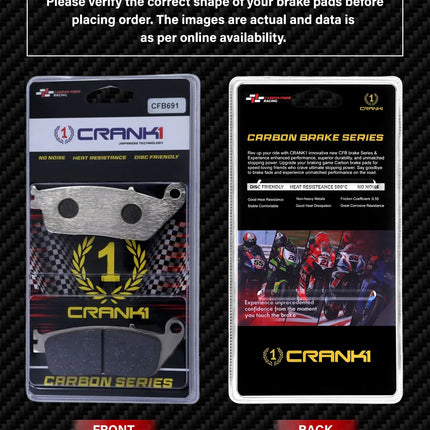 CRANK1 Brake Pads for Triumph Bonneville A3 Air Cooled — Sintered, Front & Rear