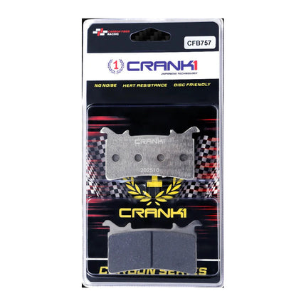 CRANK1 Brake Pads for Honda CBR1000RR-R Fireblade, Sintered, Front & Rear, CRANK1 CFB757 in retail packaging