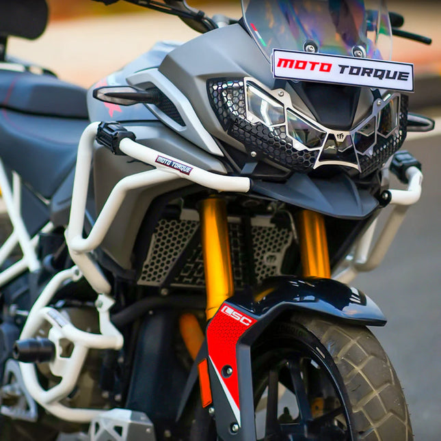 Moto Torque Stallion Pro Crash Guard for TVS Apache RTX 300 – White
