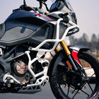 Mototorque White Crash Guard for TVS Apache RTX 300 engine side protection