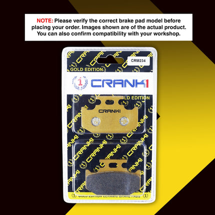 Ceramic Brake Pads For Yamaha MT-15 - Rear - CRM234 - 1 Set - CRANK1