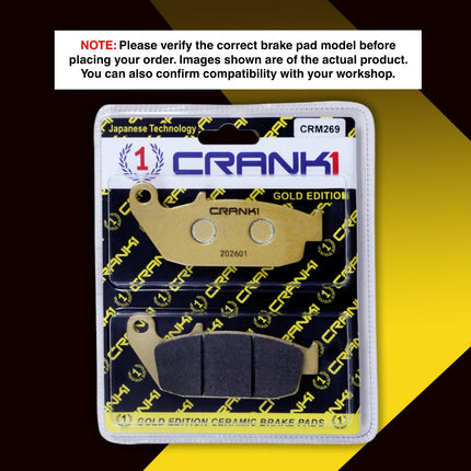 Ceramic Brake Pads For TVS Apache RTR 160 - Rear - CRM269 - 1 Set - CRANK1
