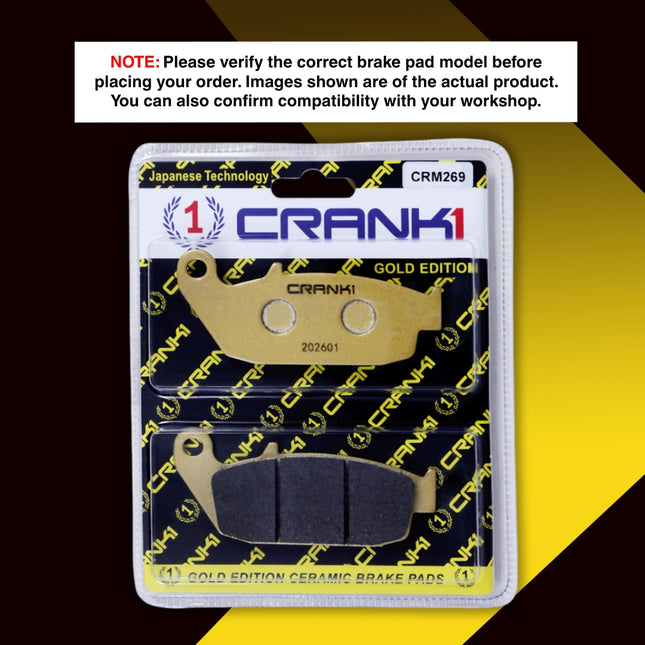 Ceramic Brake Pads For TVS Apache RTR 160 - Rear - CRM269 - 1 Set - CRANK1