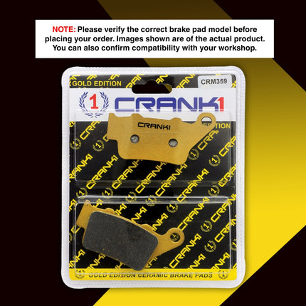 Ceramic Brake Pads For Bajaj Pulsar 220F (2017) - Rear - CRM359 - 1 Set - CRANK1