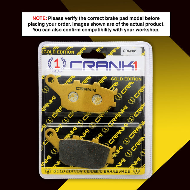 Ceramic Brake Pads For Kawasaki Ninja 650 (2017 Onwards) - Rear - CRM361 - 1 Set - CRANK1