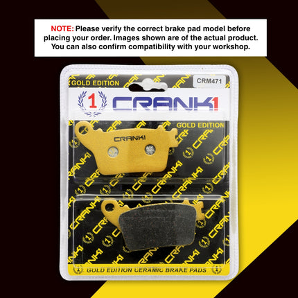 Ceramic Brake Pads For Suzuki GSX-R750 (2012-2020) - Rear - CRM471 - 1 Set - CRANK1