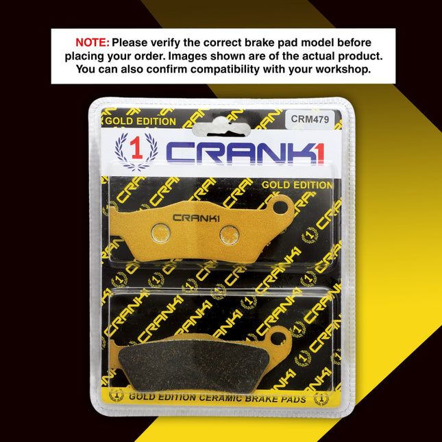 Ceramic Brake Pads For Bajaj  Pulsar AS200 BS3 + BS4 - Front - CRM479 - 1 Set - CRANK1