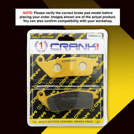 CRANK1 Brake Pads for Triumph Street Twin — Ceramic & Sintered, Front & Rear