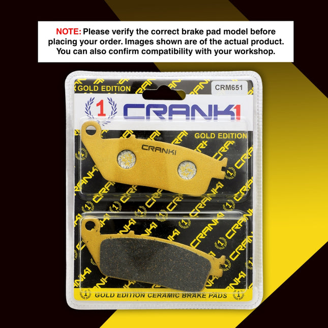 Ceramic Brake Pads For Kawasaki Ninja 650 (2017 Onwards) - Front - CRM651 - 2 Sets - CRANK1