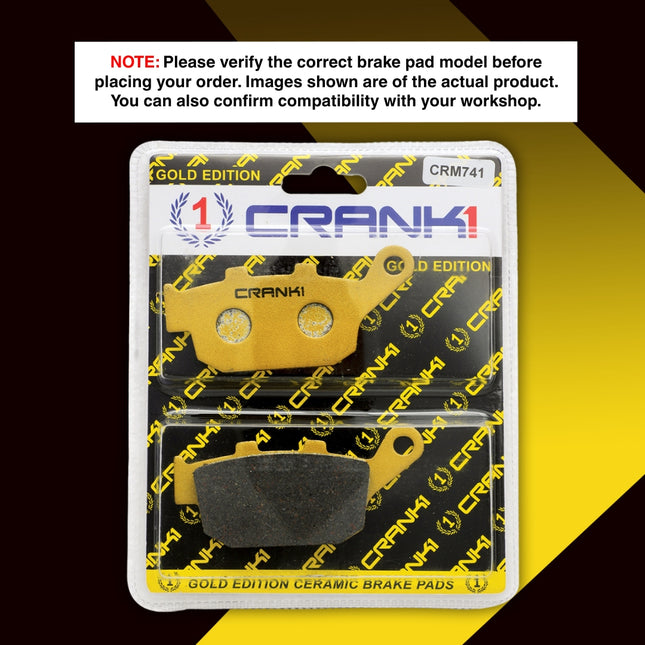 Ceramic Brake Pads For Honda CBR 250R ABS - Rear - CRM741 - 1 Set - CRANK1