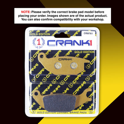 Ceramic Brake Pads For Yamaha R15 V2 - Rear - CRM761 -  1 Set - CRANK1