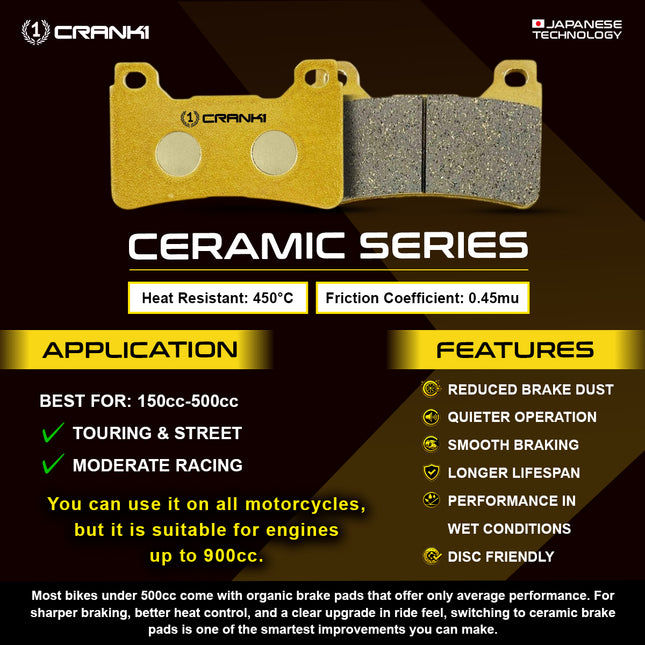 Ceramic Brake Pads For BMW S 1000 R (2018-2020) - Front - CRM689 - 2 Sets - CRANK1