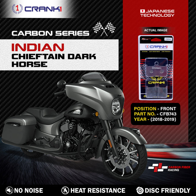 CRANK1 Brake Pads for Indian Chieftain Dark Horse — Sintered, Front