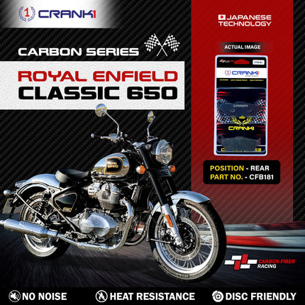 CRANK1 Carbon Brake Pads for Royal Enfield Classic 650