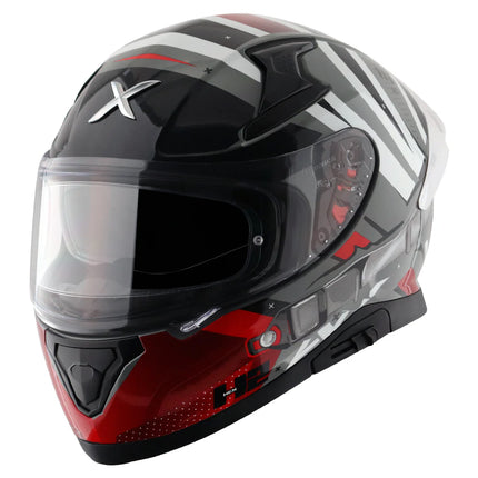 AXOR Apex Hex-2 Full Face Helmet (Cool Grey Red)