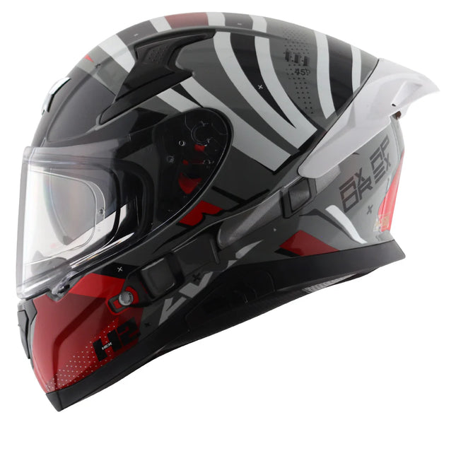 AXOR Apex Hex-2 Cool Grey Red helmet side profile