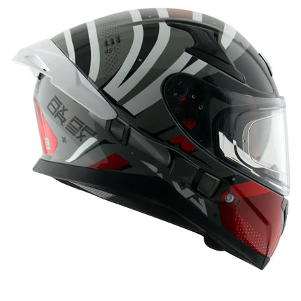 AXOR Apex Hex-2 Full Face Helmet (Cool Grey Red)