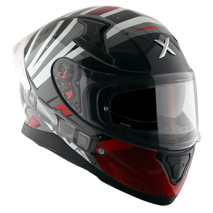 AXOR Apex Hex-2 Full Face Helmet (Cool Grey Red)