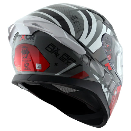 AXOR Apex Hex-2 Full Face Helmet (Cool Grey Red)