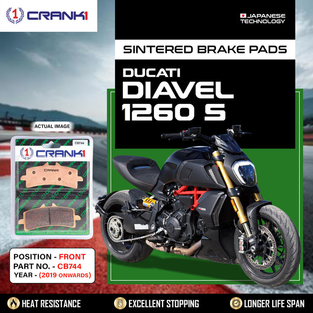 Sintered Brake Pads For Ducati Diavel 1260 S (2019 Onwards) - Front - CB744 - 2 Sets - CRANK1