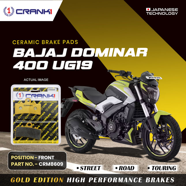 Ceramic Brake Pads For Bajaj Dominar 400 UG19 - Front - CRM8609 - 1 Set - CRANK1