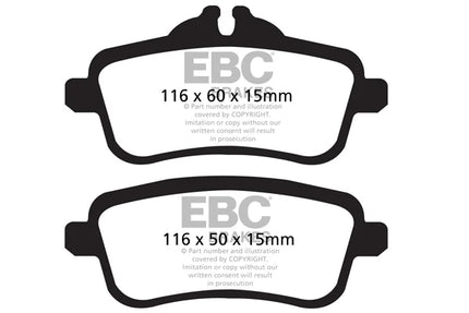 EBC Yellowstuff Rear Brake Pad Set for MERCEDES M CLASS w166/GL X166 and GLS/GLE & 4 more (DP42137R)