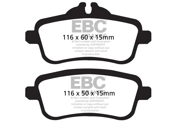 EBC Yellowstuff Rear Brake Pad Set for MERCEDES M CLASS w166/GL X166 and GLS/GLE & 4 more (DP42137R)