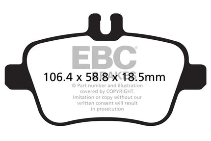 EBC Yellowstuff Rear Brake Pad Set for MERCEDES A CLASS Diesel (200 D)/180D & 2 more (DP42157R)