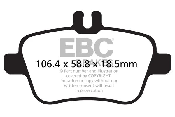EBC Yellowstuff Rear Brake Pad Set for MERCEDES A CLASS Diesel (200 D)/180D & 2 more (DP42157R)