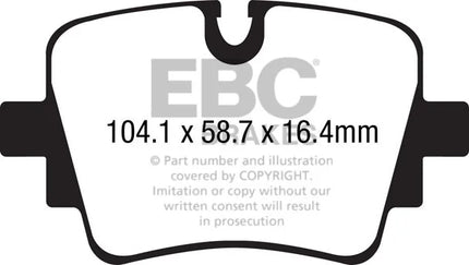 EBC Yellowstuff Rear Brake Pad Set for JAGUAR F type V6 (DP42190R)