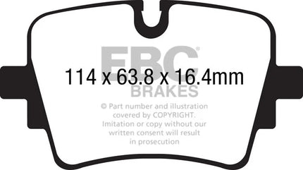 EBC Yellowstuff Rear Brake Pad Set for JAGUAR F type v8 (DP42192R)