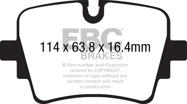 EBC Yellowstuff Rear Brake Pad Set for JAGUAR F type v8 (DP42192R)
