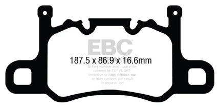 EBC Yellowstuff Rear Brake Pad Set for PORSCHE Cayman GT4/ 911 991 turbo S (DP42207R)
