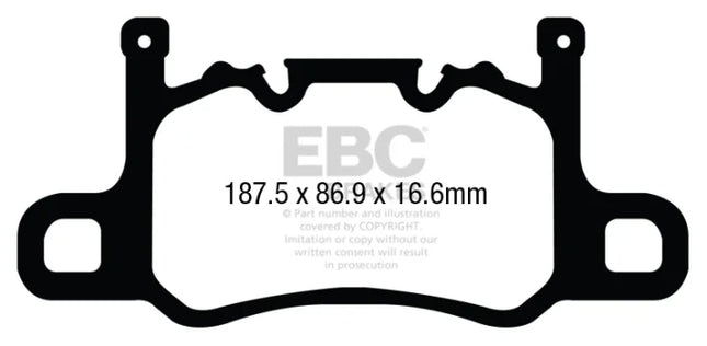 EBC Yellowstuff Rear Brake Pad Set for PORSCHE Cayman GT4/ 911 991 turbo S (DP42207R)