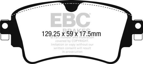 EBC Yellowstuff Rear Brake Pad Set for AUDI A4 2018 onwards Diesel & 2 more (DP42254R)