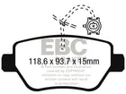 EBC Yellowstuff Rear Brake Pad Set for Maserati Quattroporte M139 & 1 more (DP42258R) – view 2