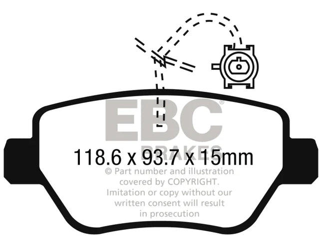 EBC Yellowstuff Rear Brake Pad Set for Maserati Quattroporte M139 & 1 more (DP42258R)