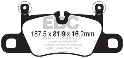 EBC Yellowstuff Rear Brake Pad Set for PORSCHE 911 992 carrera (DP42371R)