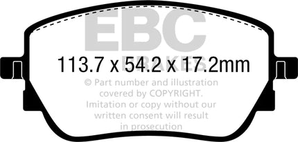 EBC Yellowstuff Rear Brake Pad Set for MERCEDES A35/Gla 35 AMG V177 & 1 more (DP42391R)