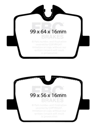 EBC Yellowstuff Rear Brake Pad Set for BMW 3 SERIES G20 330i (DP42405R)