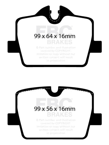 EBC Yellowstuff Rear Brake Pad Set for BMW 3 SERIES G20 330i (DP42405R)
