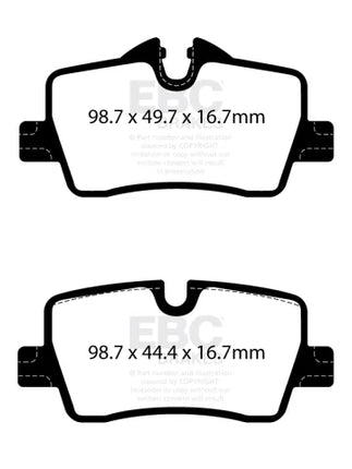 EBC Yellowstuff Rear Brake Pad Set for BMW 3 SERIES G20 (DP42414R)