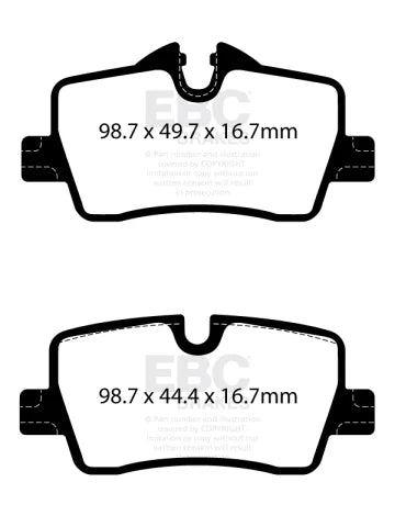 EBC Yellowstuff Rear Brake Pad Set for BMW 3 SERIES G20 (DP42414R)
